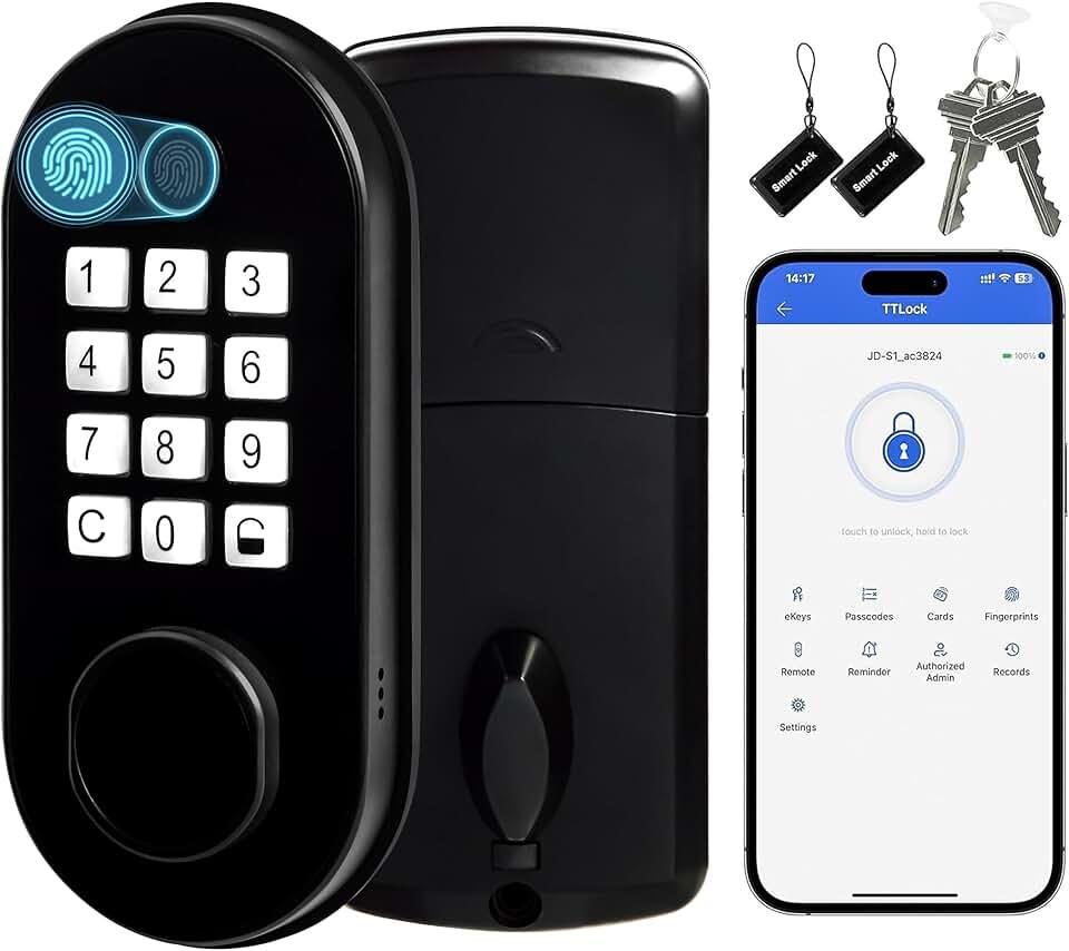 Fingerprint Door Lock with Keypad,Keyless Entry Door Lock with APP Control,Smart Locks for Front