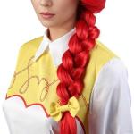 Red Long Straight Wig With Braids Red Braided Wig Cosplay Halloween Costume Wigs For Women