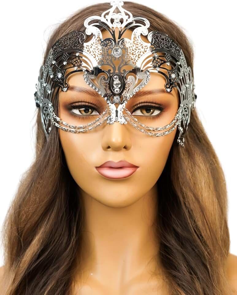 Queen's Masquerade Mask for Women Large Eye Halloween Costume Cosplay Medieval Party Masks Venetian