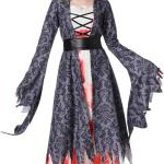 Women Skeleton Zombie Bride Costumes Halloween Ghost Bride Costume Cosplay Fancy Party Bloody Dress