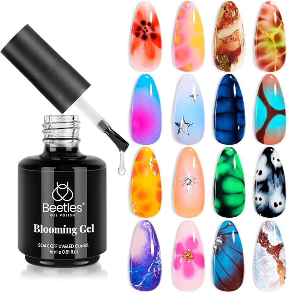 Beetles Nail Blooming Gel 15ml Clear Uv Led Blossom Gel Polish for Spreading Effect Marble Natural