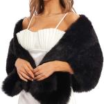 Luxury Faux Fur Shawl for Women Winter Fur Coat Wedding Party Fur Stole Wraps for Evening Dresses