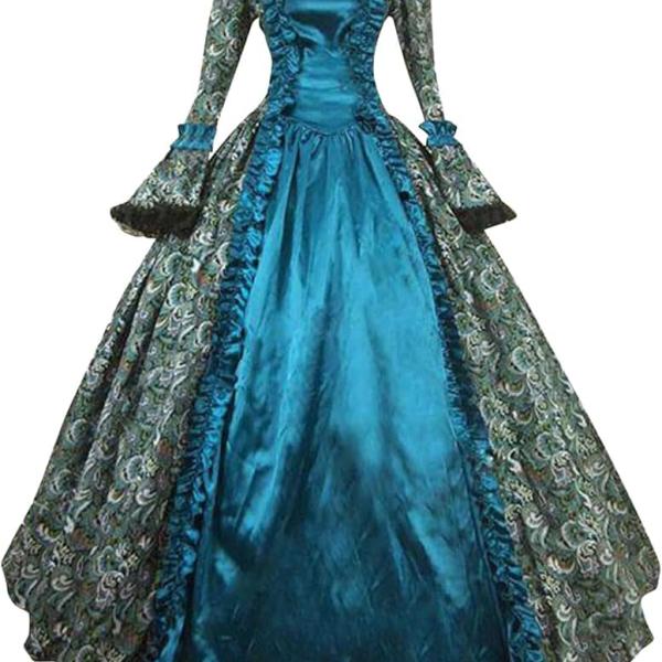 Victorian Dress for Women Plus Size Renaissance Dress Masquerade Ball Gown Medieval Costume 1800S