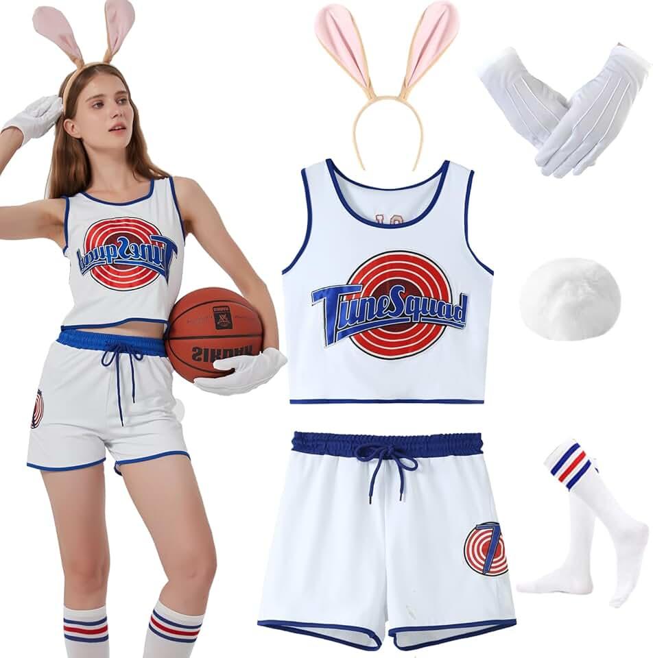 Halloween Cosutme for Women 2024 Basketball Jersey Outfit and Accessories