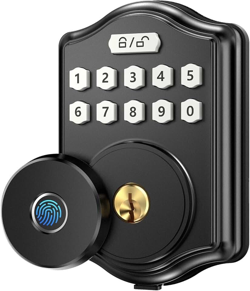 52HZ Fingerprint Door Lock, Keyless Entry Door Lock with Code, Electronic Keypad Deadbolt Smart