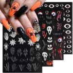 Halloween 5D Nail Stickers Skull Pumpkin Head Nail Art Supplies Nail Art Decoration (Halloween A)