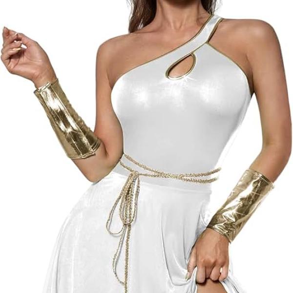 Women's Greek Goddess Costume 3pcs Classic Toga Costumes Cosplay Halloween Egypt Roman Greek