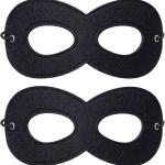 2 Pieces Black Felt Eye Mask,Halloween Costumes Masquerade Half Mask Cosplay Party Supplies for