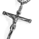 Sterling Silver Crucifix Pendant for Men, Catholic Jesus Cross Necklace for Women, 925 Sterling