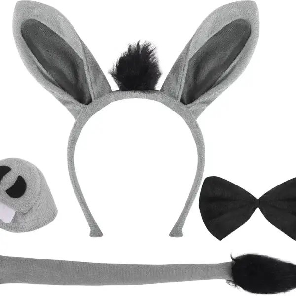 Anima Costume Set, Ears Headbands Bow TieTail Set Animal Fancy Costume for Halloween