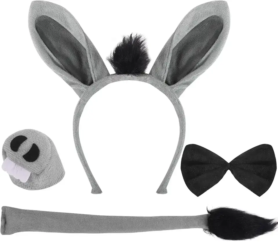 Anima Costume Set, Ears Headbands Bow TieTail Set Animal Fancy Costume for Halloween