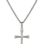 Amazon Essentials Sterling Silver Polished Embossed Cross Pendant Necklace , 18", (previously