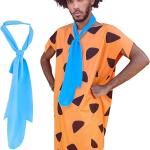 Adult Halloween Costumes Sold Separately- Orange Cavemen Fred Outfit - White Wilma Dress - Party