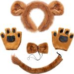 5 Pieces Halloween Costume Set Animal Cosplay Accessories Headband Gloves Bow Tie and Tail for