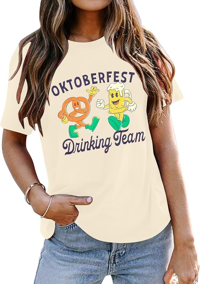 Oktoberfest Shirt Women German Shirts - Womens October Festival Costume Oktoberfest Outfits Casual