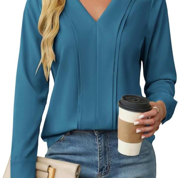 BMJL Womens Dressy Casual Blouses Business Work Tops Fall Long Sleeve Shirts 2024