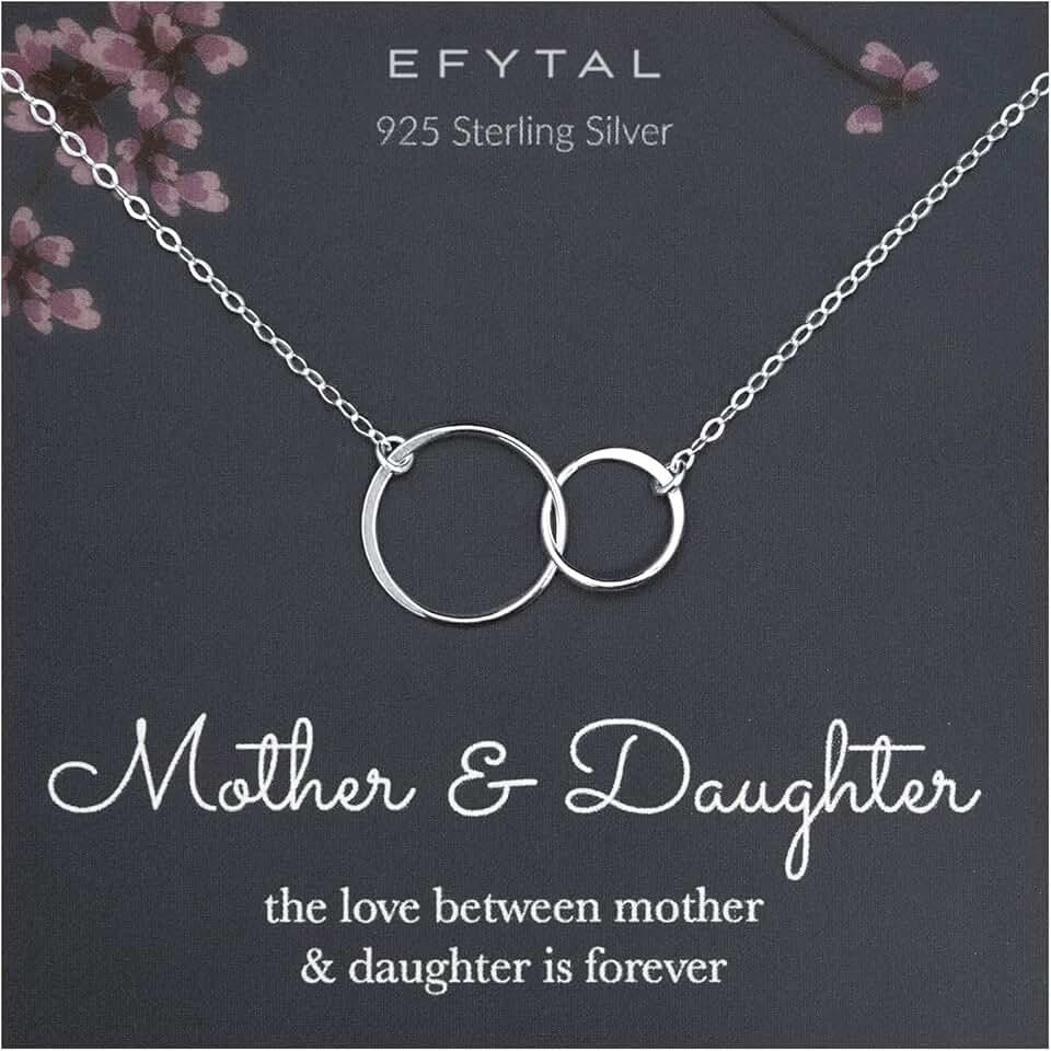 EFYTAL Mother Daughter Necklace, Jewelry for Daughters from Mothers, Daughter Gifts from Mom,