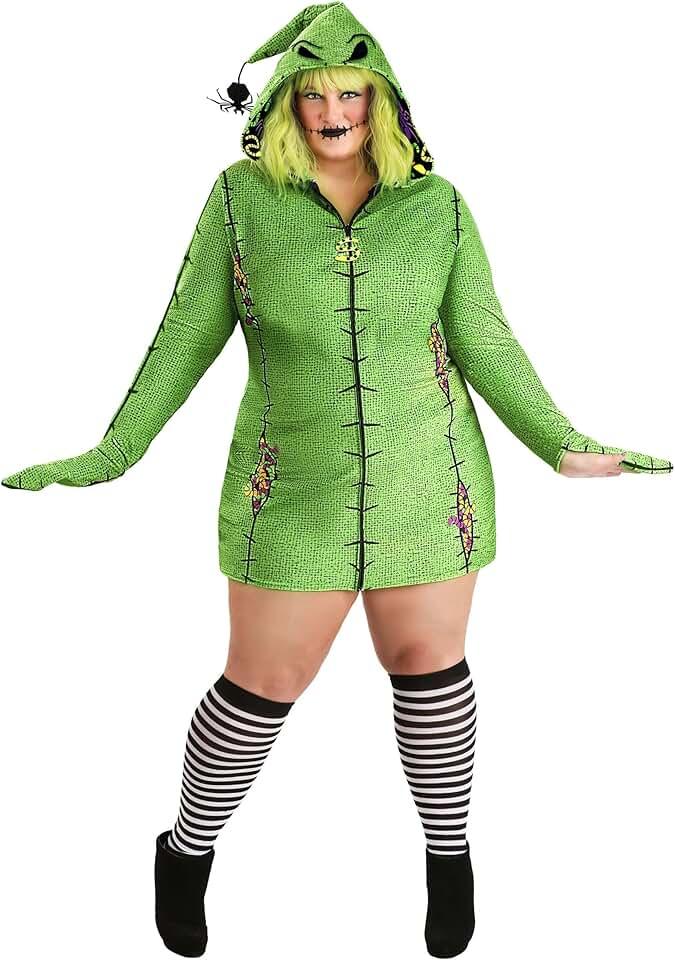 Deluxe Disney Plus Size Oogie Boogie Hoodie Costume Dress - Nightmare Before Christmas Cosplay