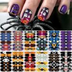 12 Sheets Halloween Full Nail Wraps Stickers, Nail Polish Strips DIY Self-Adhesive Nail Art Decals