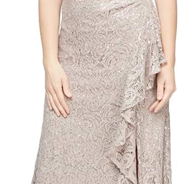 Women's Long Foldover Off The Shoulder Gown, Formal Event, Mother of The Bride Dress