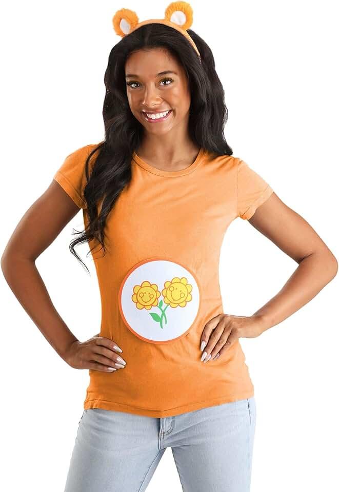 Care Bears Friend Bear Ears & Patch Kit | Care Bear Belly Badge and Orange Ear Headband Accessories