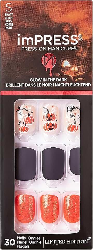 KISS imPRESS Limited Edition Halloween Press-On Nails, Glow-In-The-Dark, PureFit Technology, ‘Hey