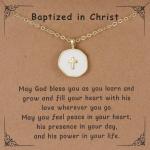 Colorful 14k Gold Cross Necklace. First Communion Gifts, Baptism Gift for Women, Charistmas