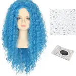 Miss U Hair Girls Long Curly Blue Wig Child Kids Cosplay Halloween Wig