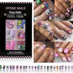 144 Pcs Halloween Press on Nails Kit Short Square Fake Nails 6 Styles False Nails with Designs