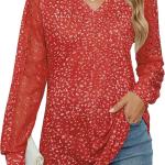 BMJL Womens Tunic Tops Fall Dressy Causal Blouses Lace Long Sleeve Plus Size Shirts Business Outfits 2024